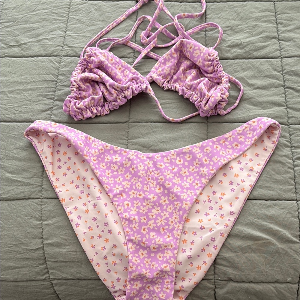 Floral Lavender Bikini Set